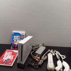 Wii Nintendo Console System With 2 Video Games Just Dance Accessories Bundle