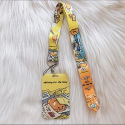 Gudetama lazy egg lanyard with Id/ card holder