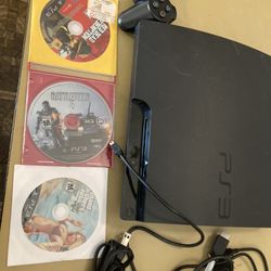 PS3 Slim 320 Gig  3001B  W Games one Control 