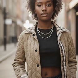 authentic Burberry Quilted Jacket Size S