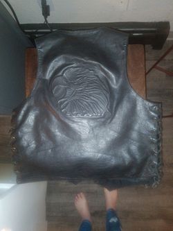 Black leather Medium vest.