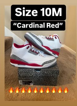 Nike Air Jordan 3 Retro “Cardinal Red” Size 10