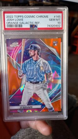 Josh Lowe 2022 Topps Cosmic Chrome Orange Galactic Refractor RC PSA 10