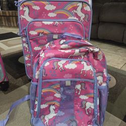 Unicorn Rolling Luggage & Backpack Set