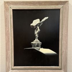 HAROLD JAMES CLEWORTH - 2004 Original Oil Painting Spirit of Ecstasy Rolls-Royce