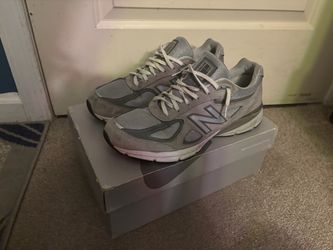 grey new balance 990v4 with box
