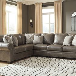 Roleson Quarry LAF Or RAF Leather Sectional

