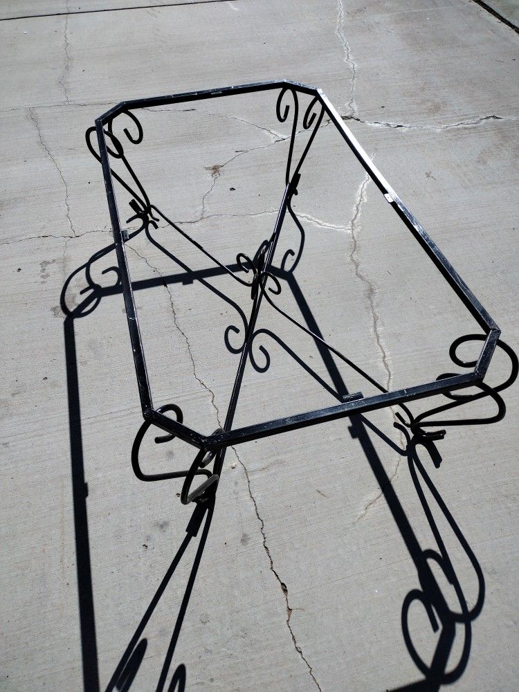 Glass & Rod Iron Coffee Table