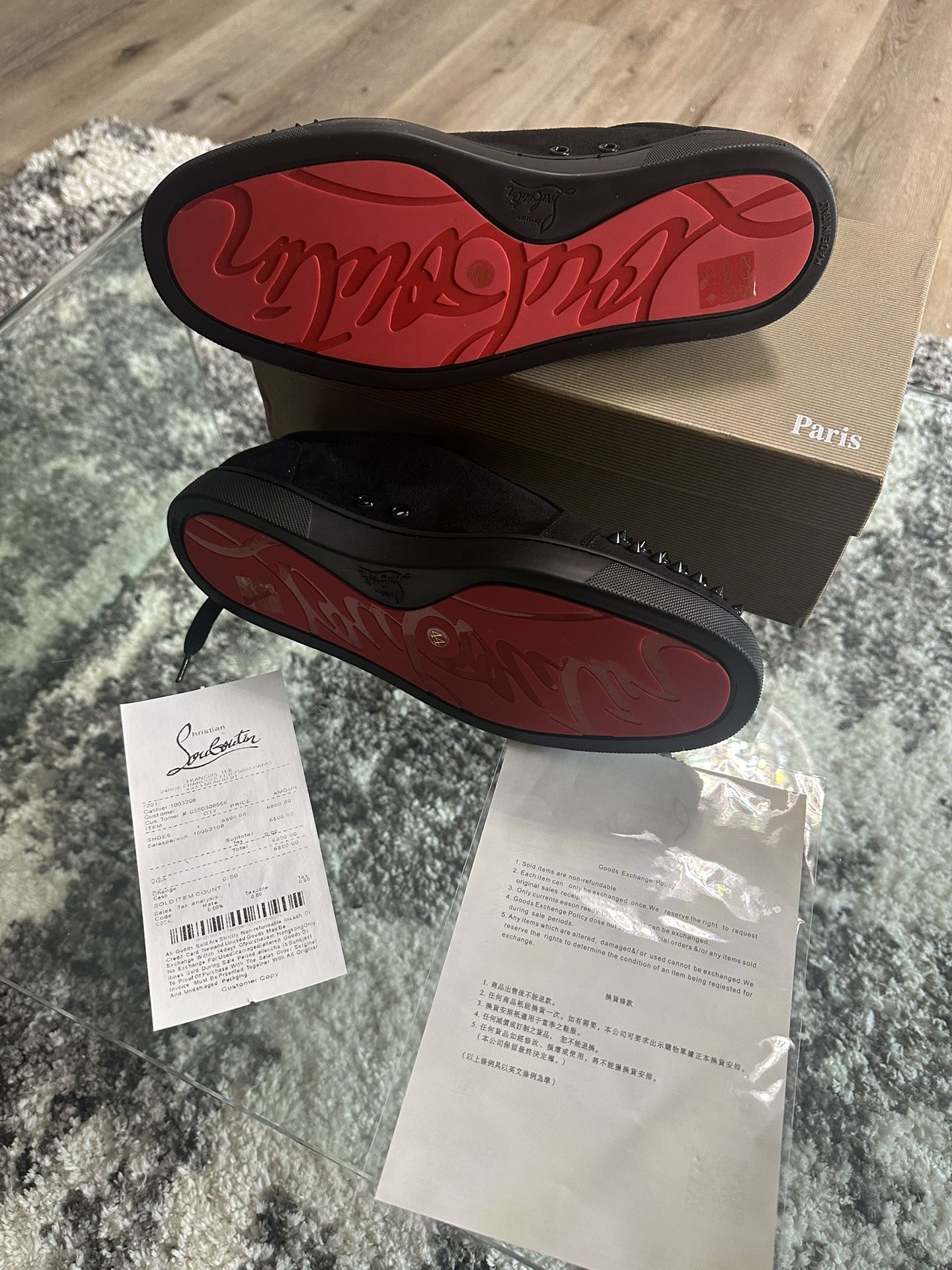 Christian Louboutin Men’s Spike Sneakers Size 10 – Designer Luxury Shoes