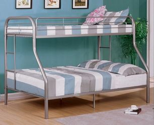 Brand New Silver Solid Metal Twin over Full Bunk Bed