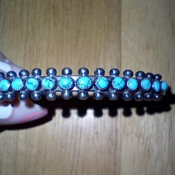 Vintage Silver And Turquoise Cuff