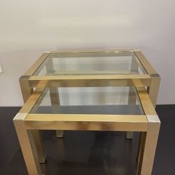 Antique Nest Table Gold Aluminum