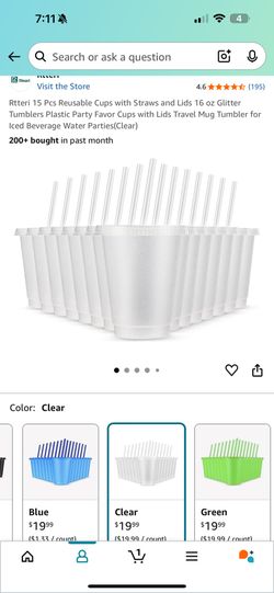 Clear Glittery Cups New 