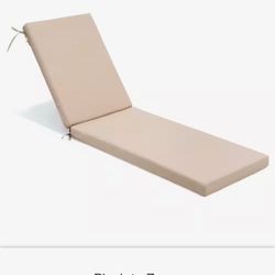 20.9 in. x 71.8 in. Outdoor Chaise Lounge Cushion in Beige