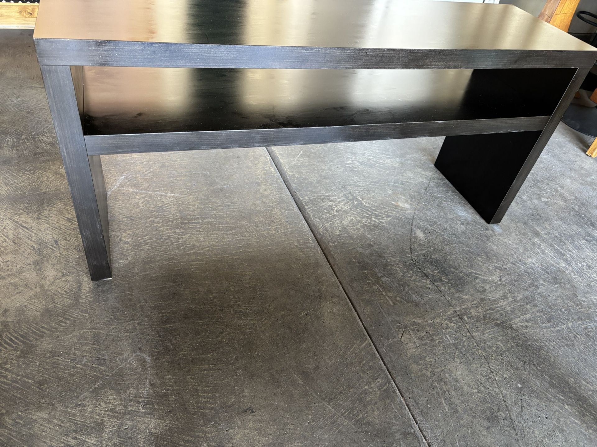 Black TV Stand/Console Table, Black By Ashley Furniture Inc., Glossy & Shiny Like New, No Obvious Scratches, Very Good Condition 