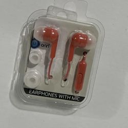 ONN Wired Ear Buds Brand New Coral