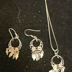 Sterling Silver Earrings and Necklace Lot