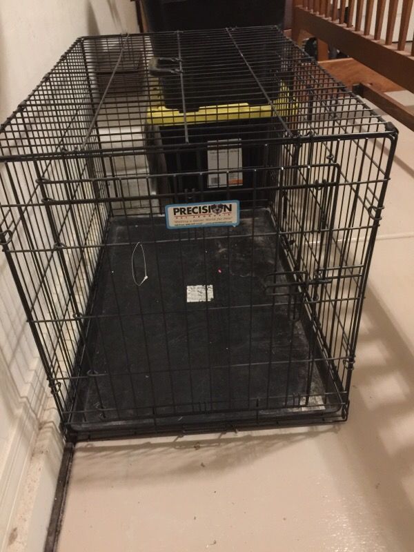 Precision 2 door dog cage (with pull out dog poop tray)