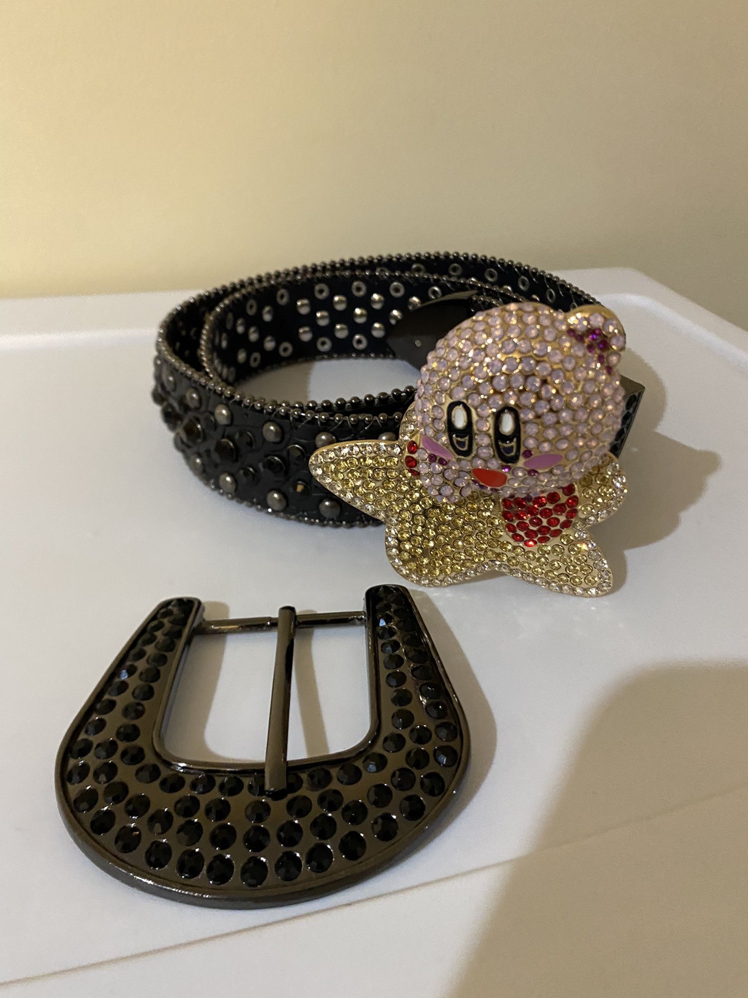 Custom Kirby Pokemon Belt w/ extra buckle 