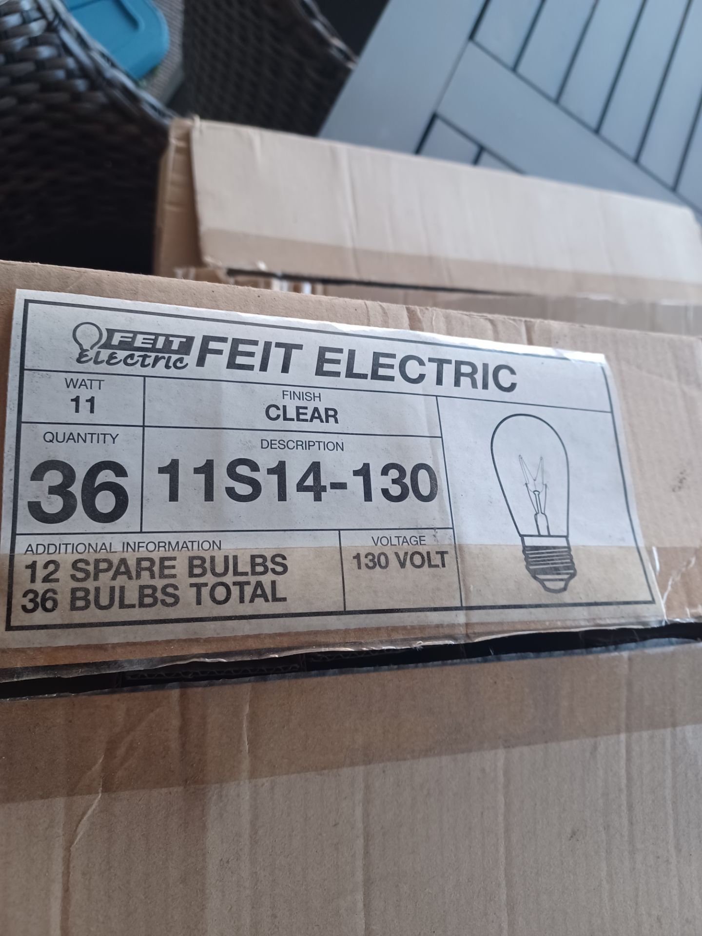 Feit Electric 130 v clear bulbs Box of 36