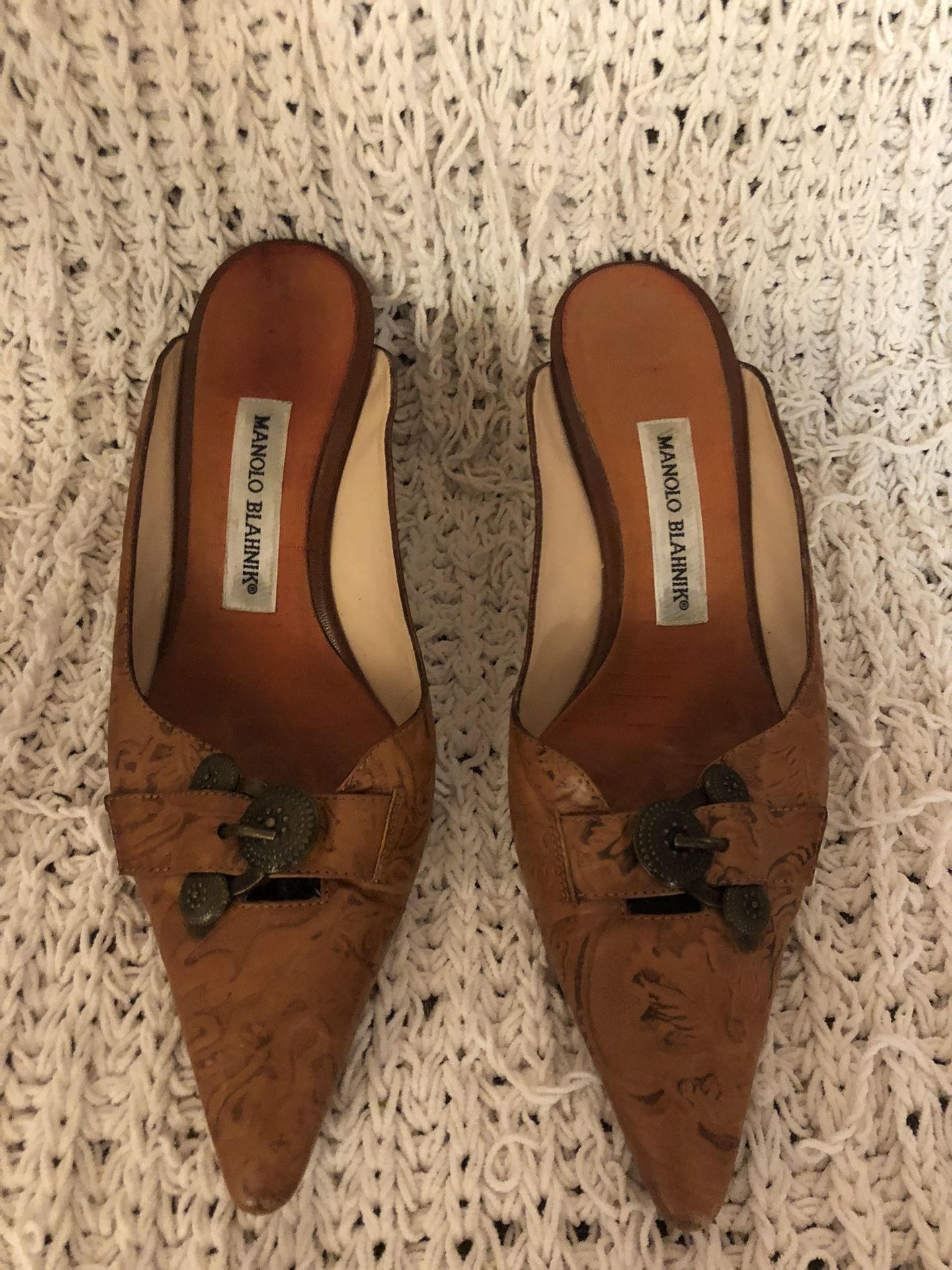 Manolo Blahnik Leather Heels Brown Size9
