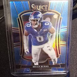2025 Select Brian Burns Premier Level Light Blue Prizm #/99 Giants