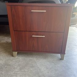 Modern Cherry Wood 2-Drawer File Cabinet / Side