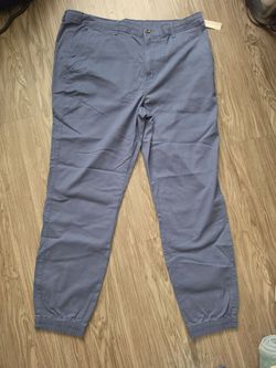 Blue Jogger Pants with Elastic Cuffs