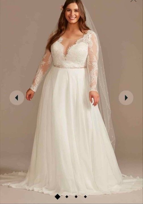 New David's Bridal Wedding Dress And Vail