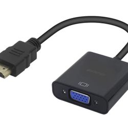 HDMI to VGA Adapter (Male to Female) for Computer, Desktop, Laptop, PC, Monitor, Projector, HDTV, Chromebook, Raspberry Pi, Roku, Xbox and More - Blac