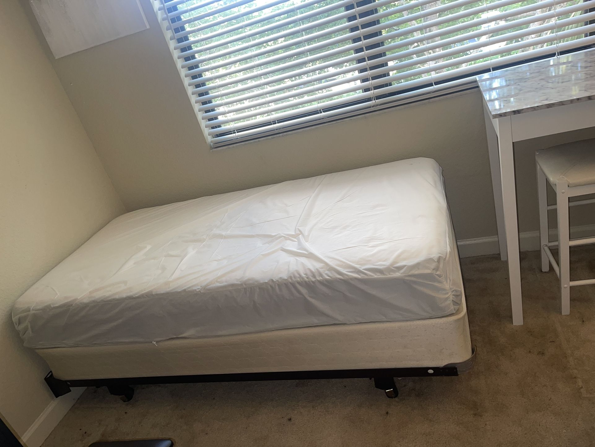 TWIN BED WITH BOX SPRING AND FRAME - NEED GONE (CONSIDERING ALL OFFERS)