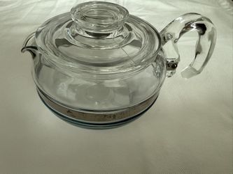 Vintage Pyrex Glass Flameware Teapot - 6 Cup