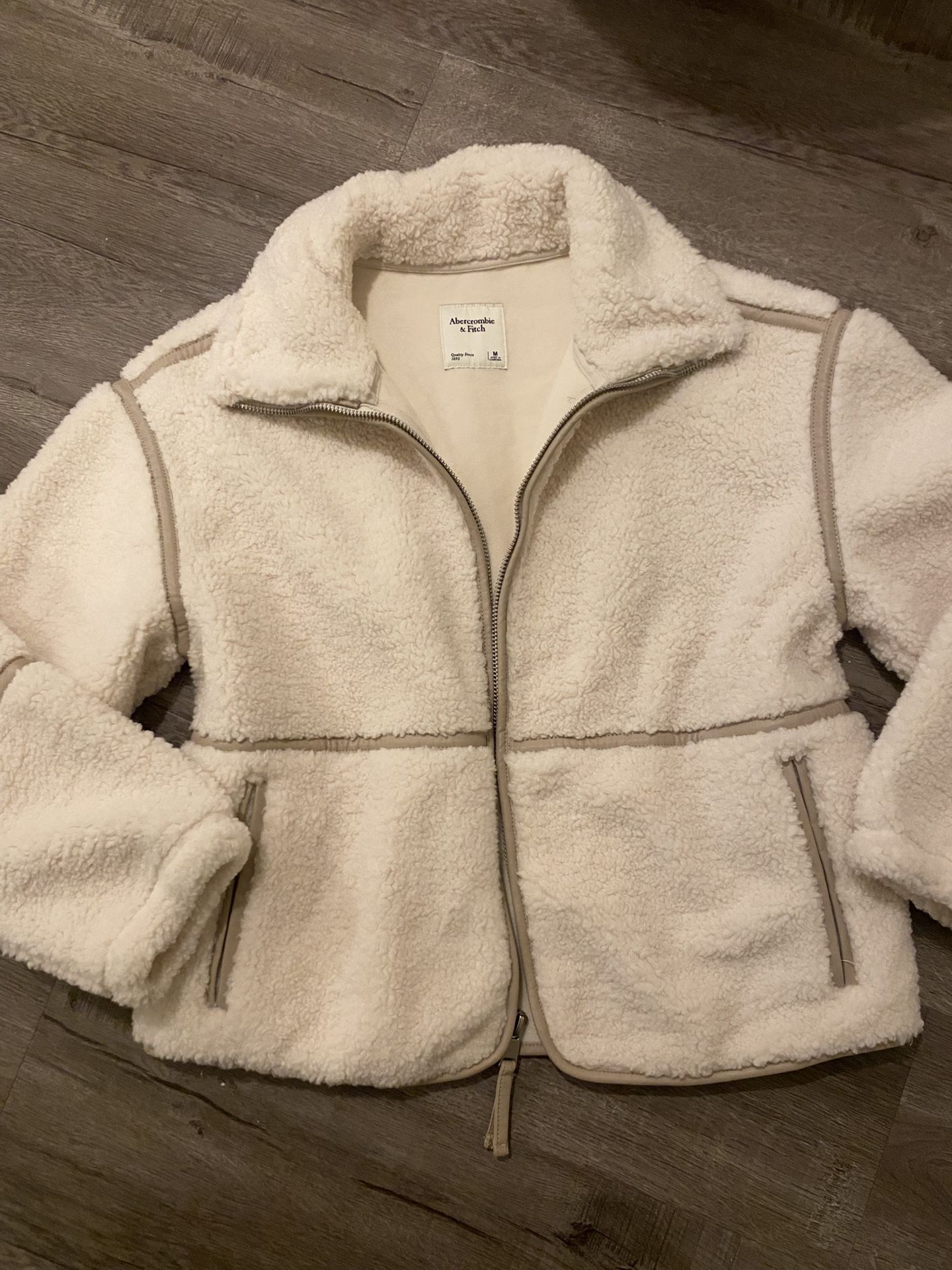 Abercrombie And Fitch Cream Teddy Jacket