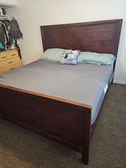 King size bed frame solid wood