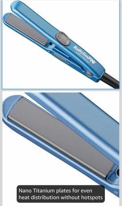 BaBylissPRO Nano Titanium Mini Flat Iron Hair Straightener, 0.5" Hair Straightener Iron for Touch Ups & All Hair Types, Perfect for Travel