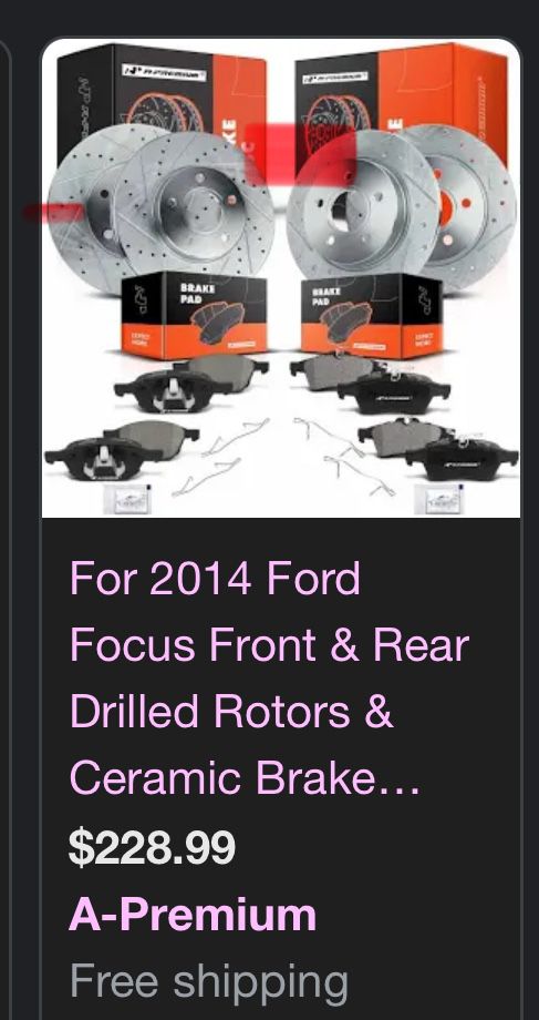 2012-18 Ford Focus Discs And Brake Pads