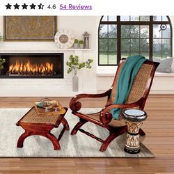 British Plantation Chair With Footrest 