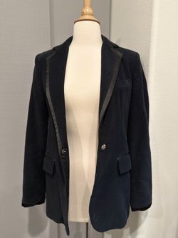 Zara Black Satin-Trim Blazer