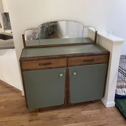 Vintage Cabinet With Mirror