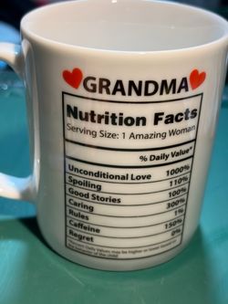 Grandma Nutrition Facts Novelty Coffee Mug