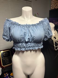 Light Blue  Crop Top