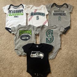 0-3m Seattle Sports Onesies