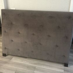 West Elm Queen Headboard Grey