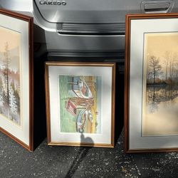 Three framed pictures 