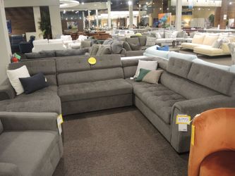Edgemere Studio Tilden 3 Piece Left Chaise Sectional - Gray | L-Shaped Couch | Corner Couch