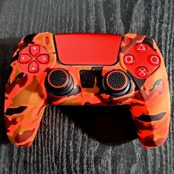 Custom Red Camo PS5 Controller