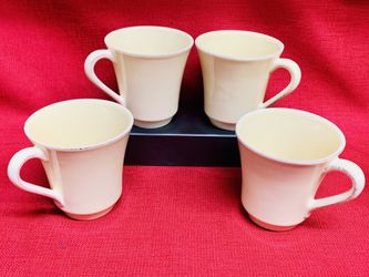 4-home Yellowish Ceramic Coffee Cups Mugs