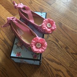 Girls Size 12 Trish Scully Ballet Wrap Flats New !