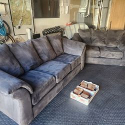 Charcoal Grey Couch & Loveseat Set