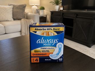 Always Maxi Overnight Pads Size 4 – 48 Count